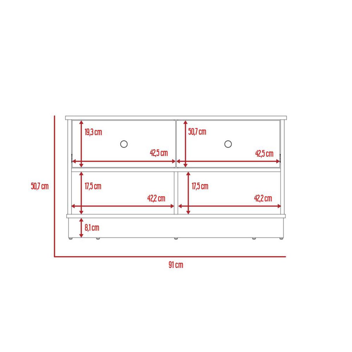 Zapatero TuHome Bi Color Duna Blanco 2 Cajone