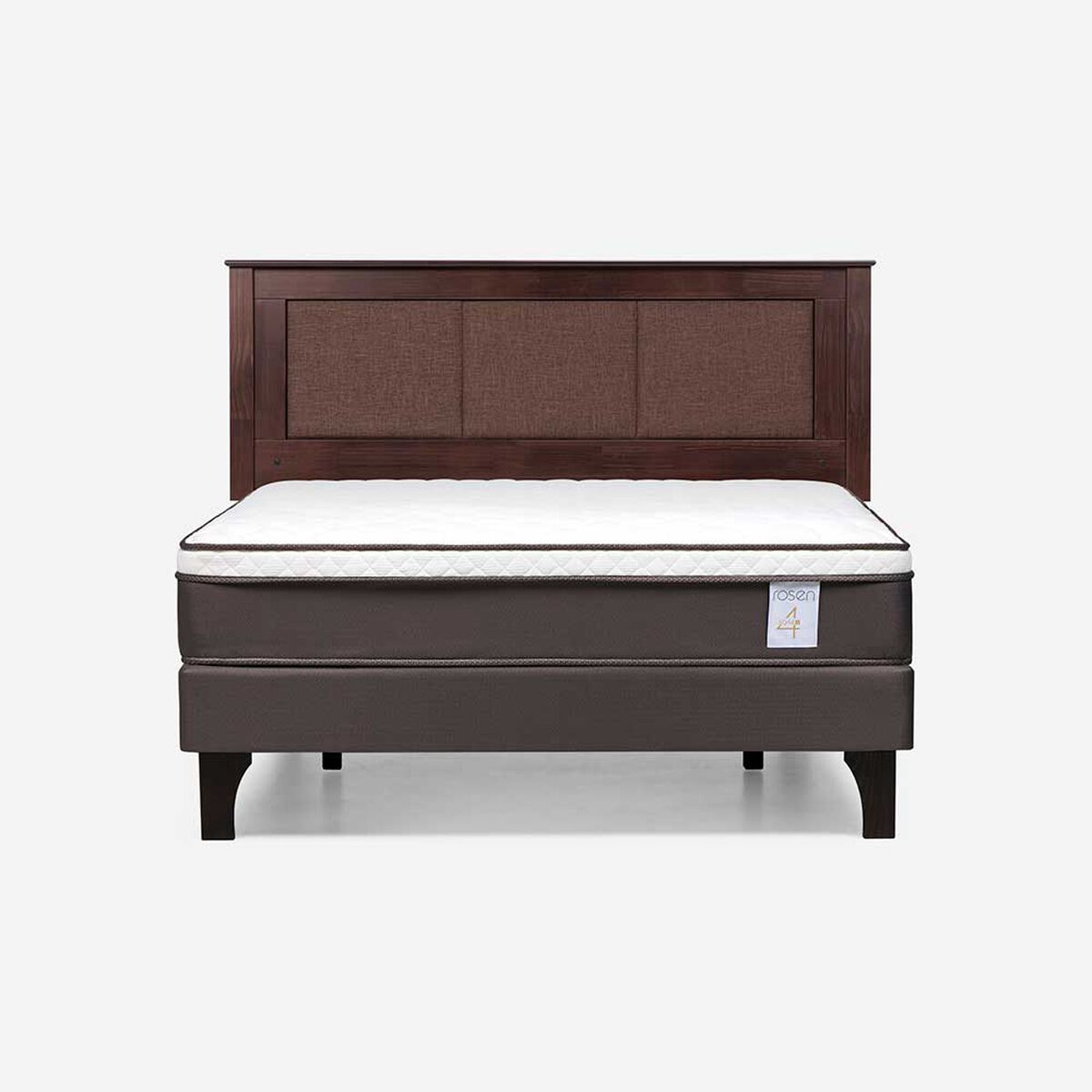 Cama Europea Rosen 2 Plazas New Style 4 Plus + Respaldo Rachel