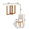 Juego de Comedor Home Mobili Dicion 4 Sillas Blanco Off Café