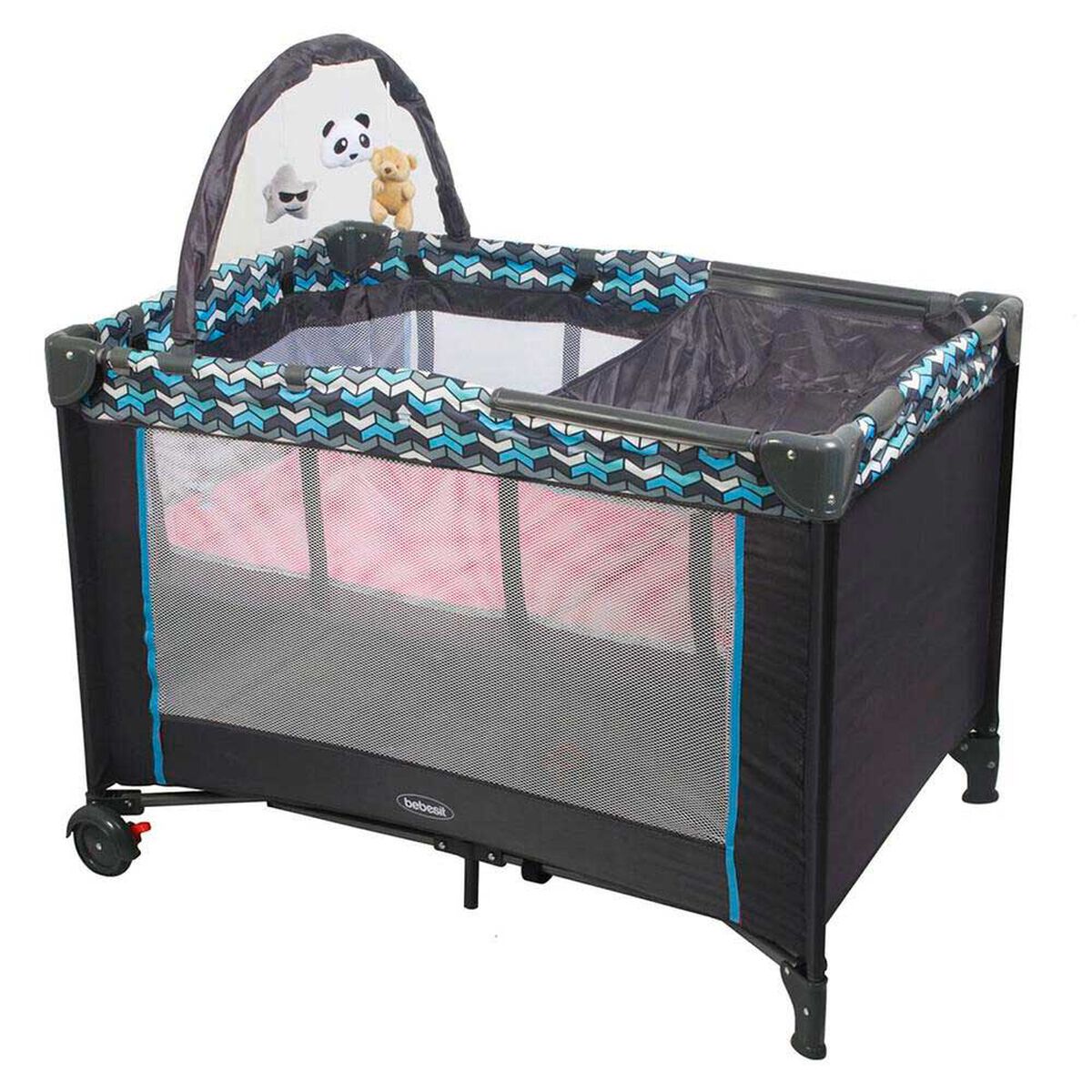 Cuna Corral Pack & Play Bebe Sleep II Plegable con Movil Azul Bebesit