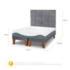 Cama Europea CIC Base Dividida 2 Plazas Alaska + Respaldo