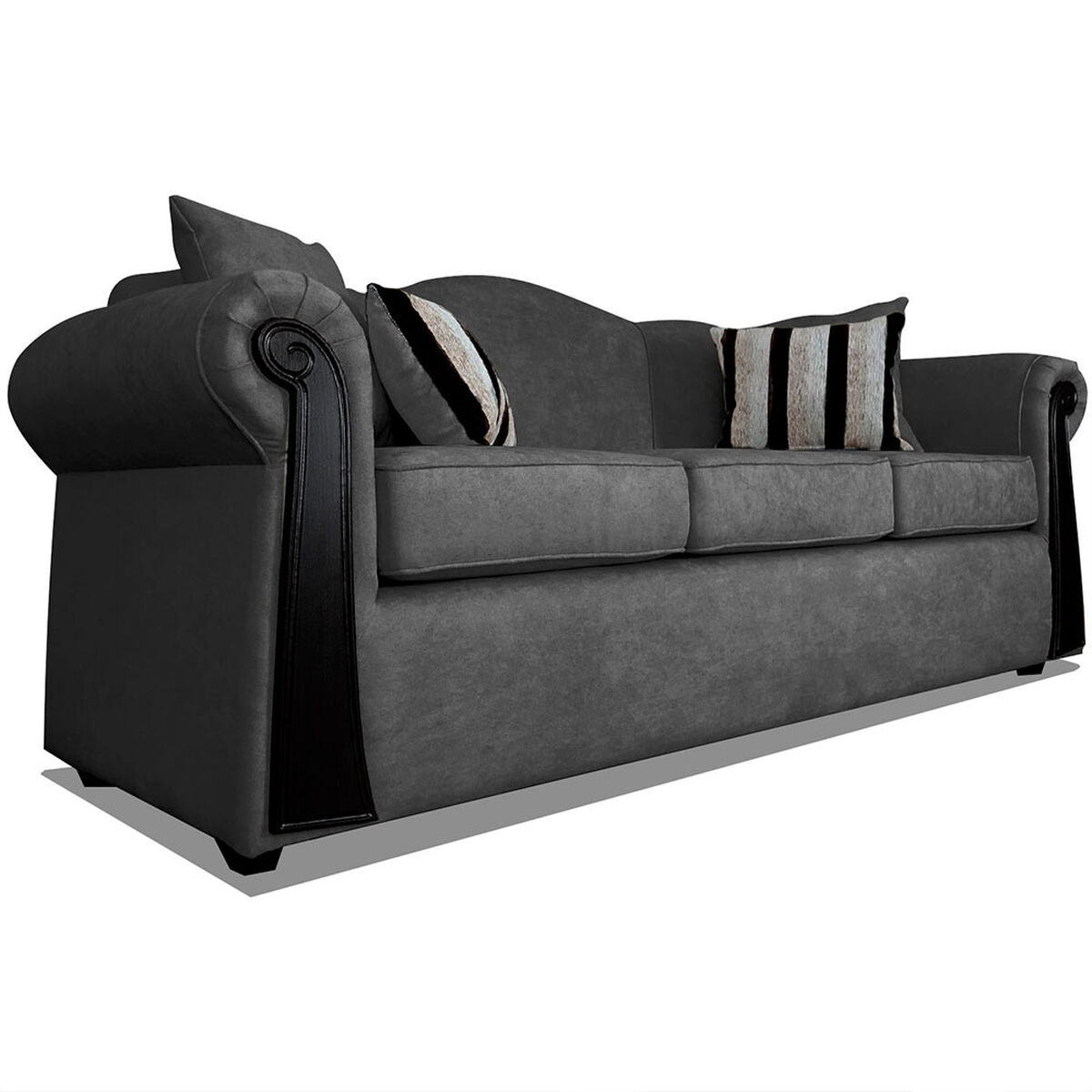 Juego de Living Elegant Michigan + Sitiales Tela 5 Cuerpos Gris
