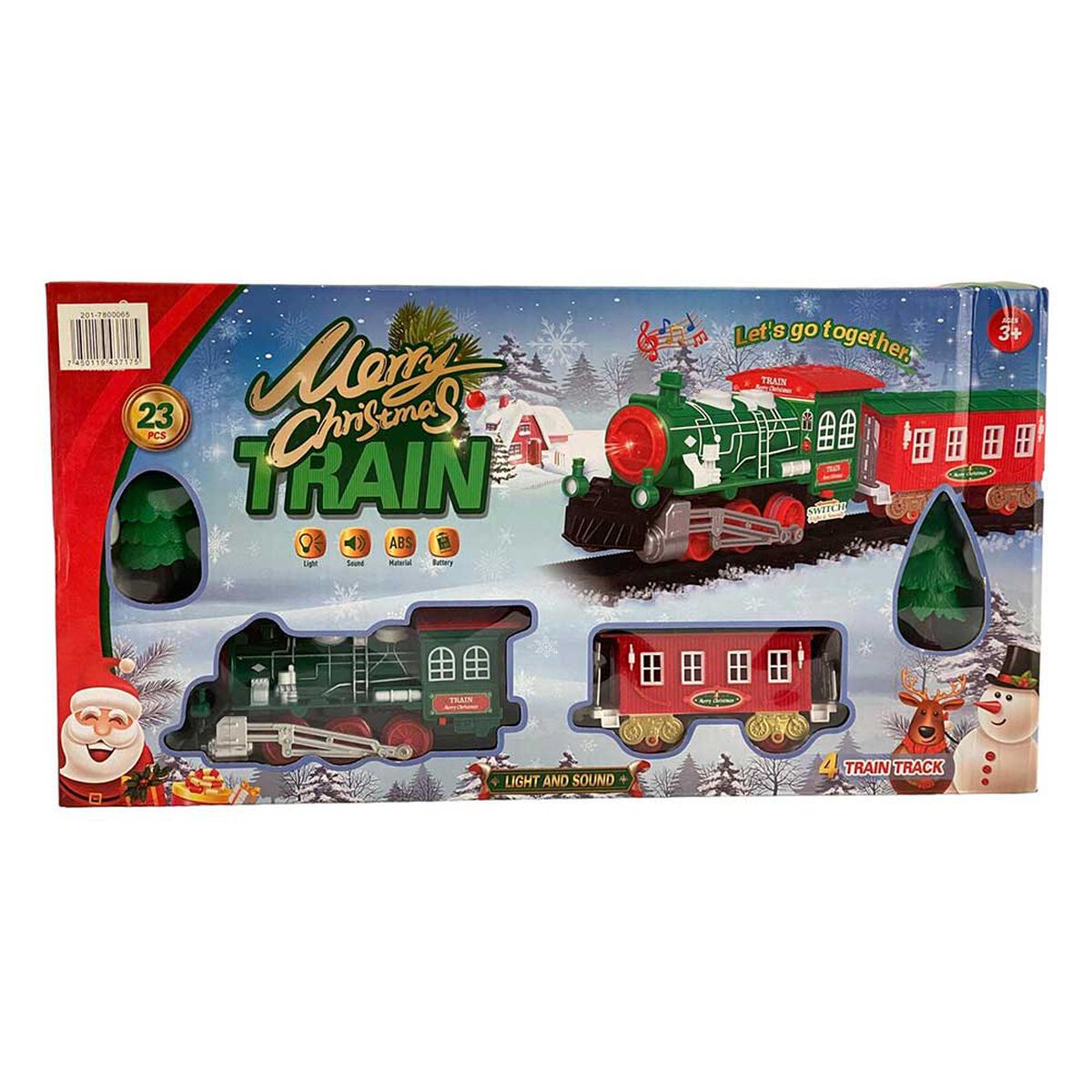 Adorno Navideño Tren con Luz Santini 80 cm Abc