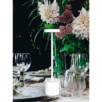 Lámpara de Mesa Metal Vgo Recargable con sensor  33 cm Blanco