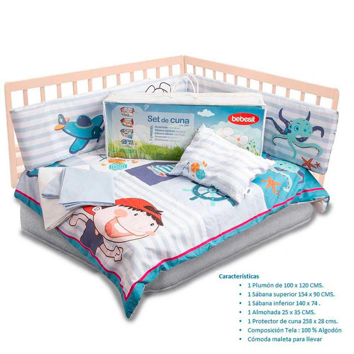 Set de Cuna Perrito Marino 5 Piezas Bebesit