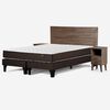 Cama Europea Rosen Base Dividida King Ergo T + Respaldo + 2 Veladores