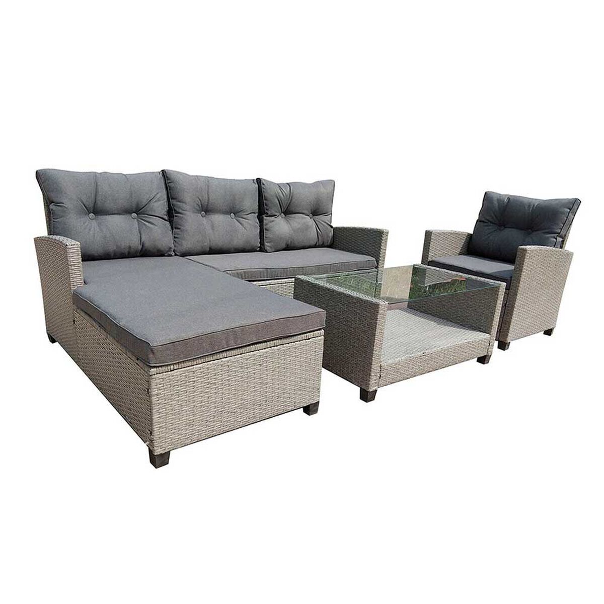 Juego de Living para Terraza Casanova Sofá Seccional 3 Cuerpos + Sillón 1 Cuerpo