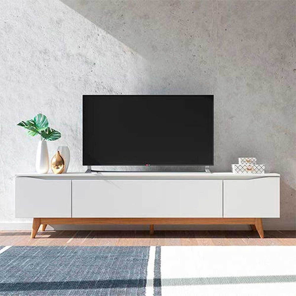 Rack TV Decocasa Flyn Hasta 75" Blanco