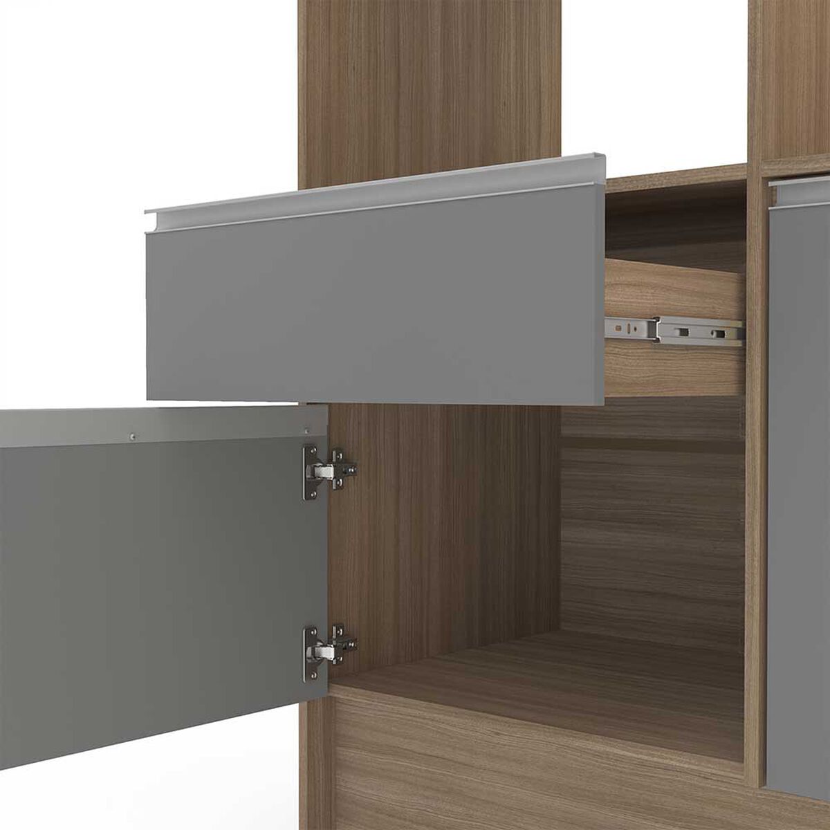 Mueble de Cocina Vekkahome Virginia 1 Cajón 6 Puertas Café