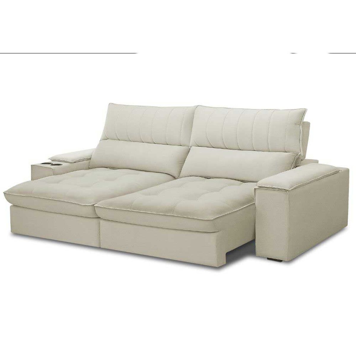 Sofá Amuv Bariloche Reclinable 3 Cuerpos Beige