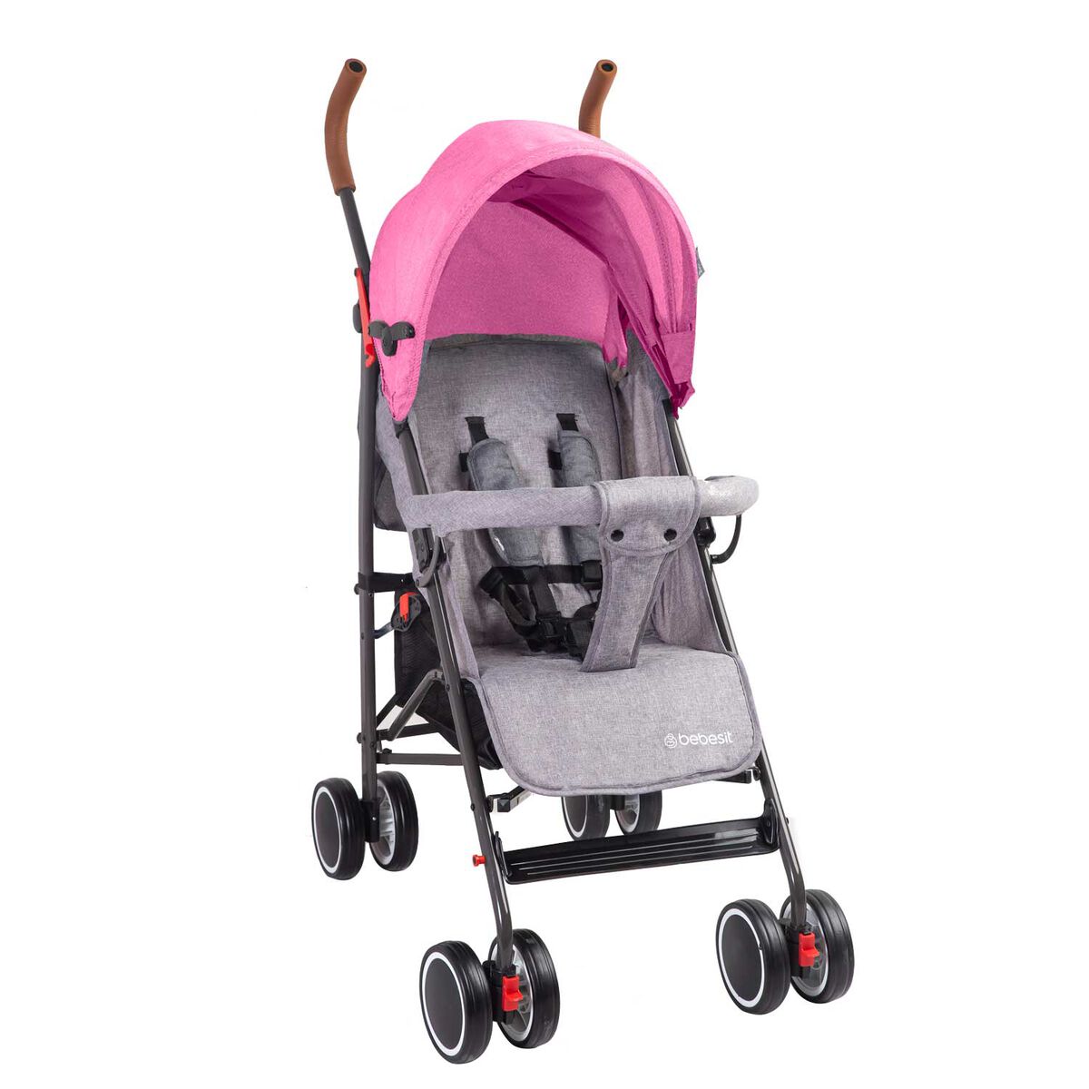 Coche Paragua Clap Melange Rosado Bebesit