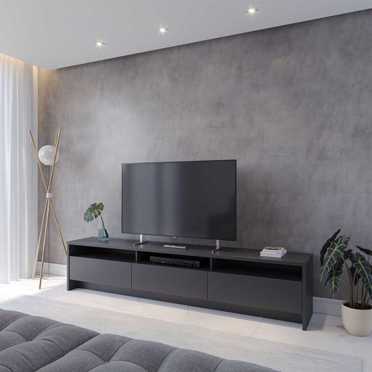 Rack TV Decocasa Aspen Hasta 75" Negro
