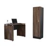 Combo Escritotio + Biblioteca 1 Puerta TuHome Home Office Negro Soft-Co&ntilde;ac