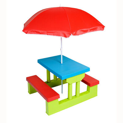 Set 3 en 1 Mesa + Banca + Quitasol Niño GlobalKids