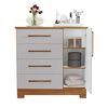 C&oacute;moda Home Mobili Kira 4 Cajones 1 Puerta Blanco Off Caf&eacute;
