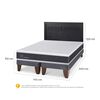 Cama Europea CIC Base Dividida 2 Plazas Ortopedic + Respaldo Milan Negro