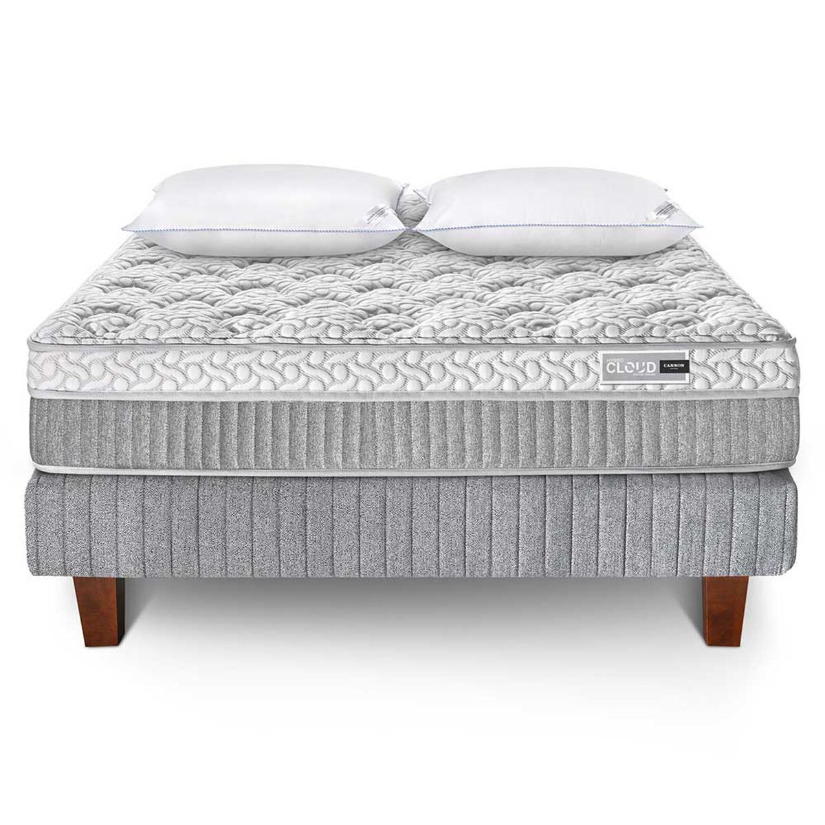 Juegos de Dormitorio Cama Europea Cannon Hybrid Cloud 2 Plazas + 2 Almohadas + 1 Cubrecolchón