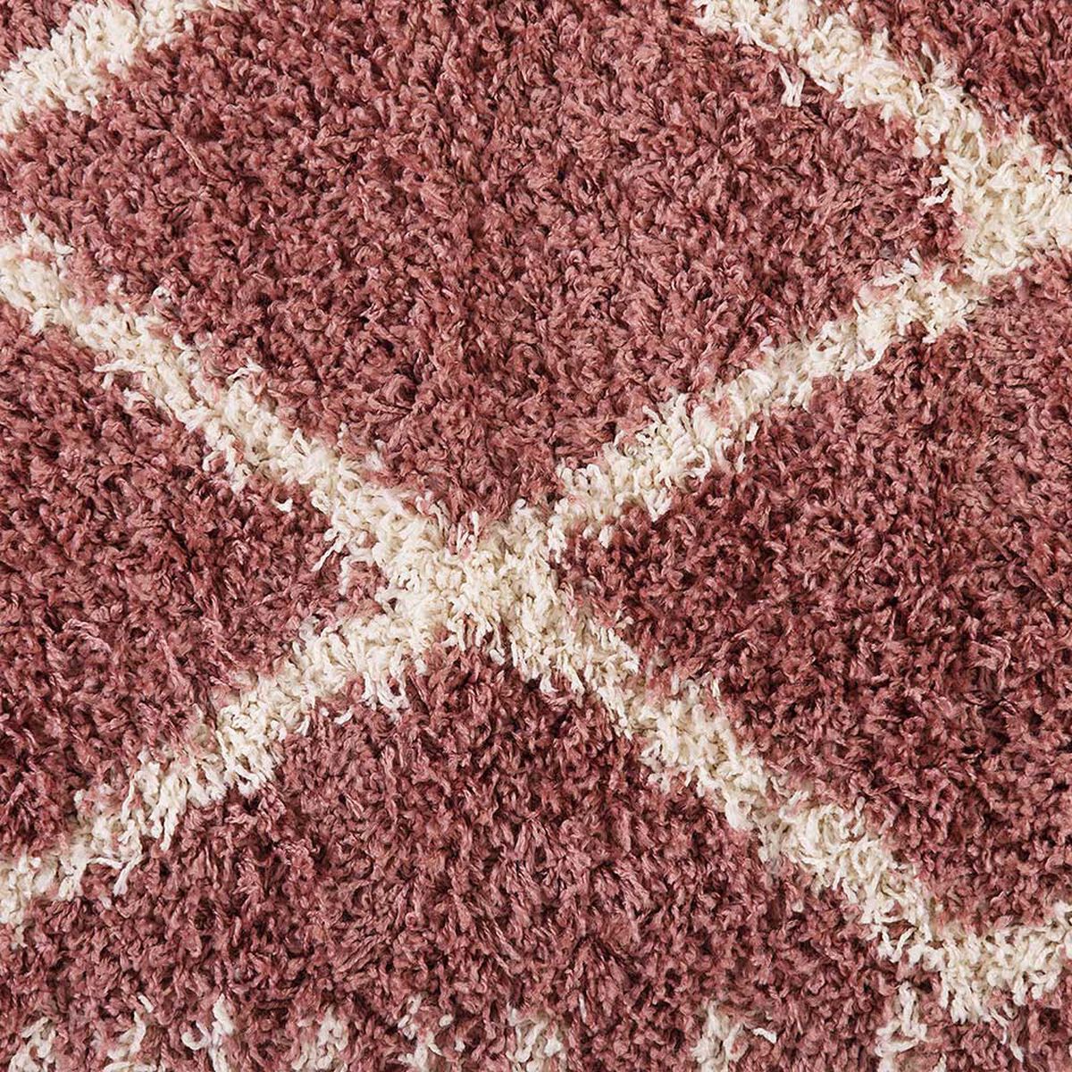 Alfombra Dib Shaggy Design 150 x 220 cm Rosa
