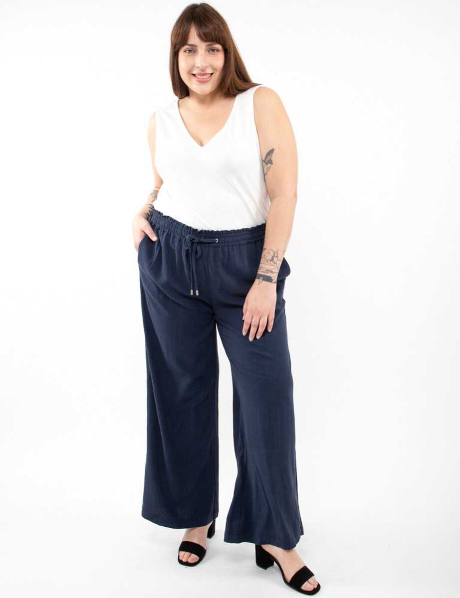 Pantalón Lino Palazzo Mujer Extralindas