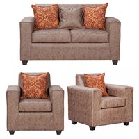 Juego de Living Black Factory Ezeiza Sofá 2 Cuerpos + Dos Sillones 1 Cuerpo Café