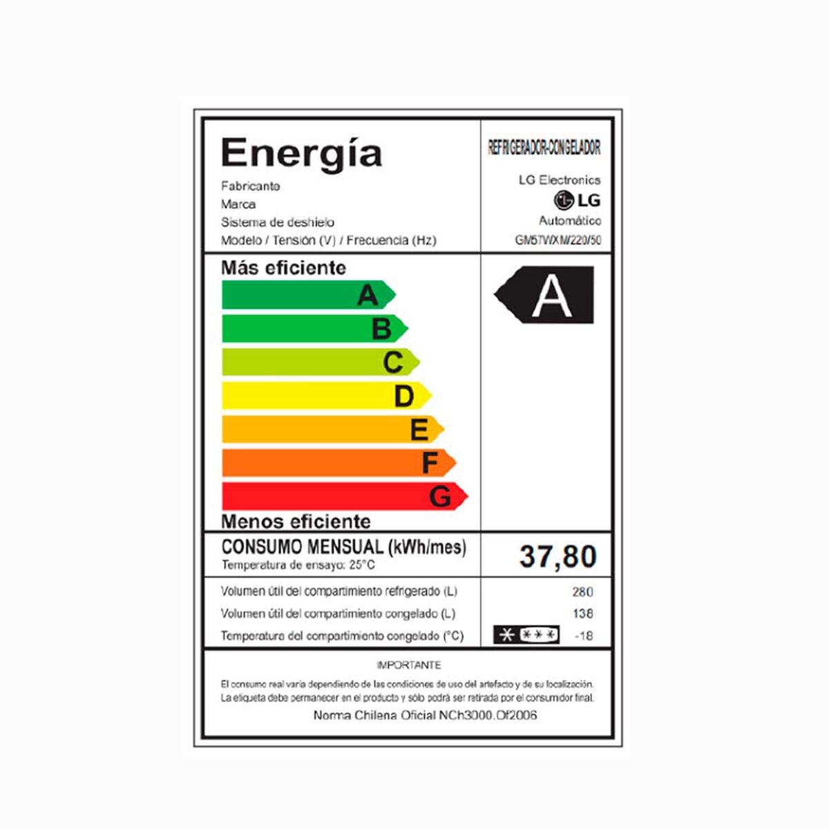 Refrigerador French Door LG GM57WXM 418 lts.
