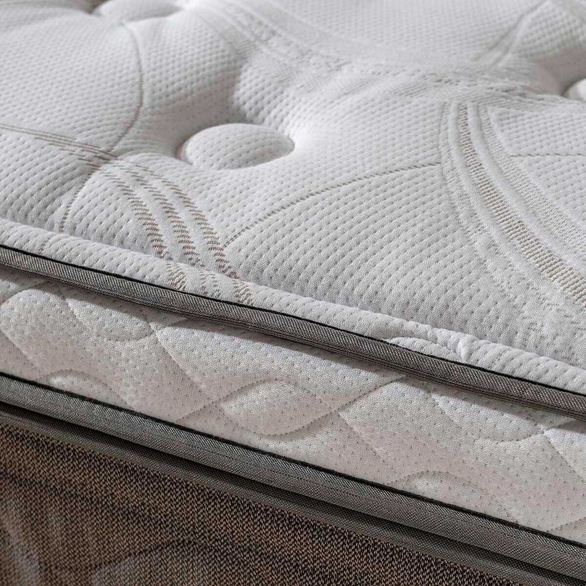 Cama Europea Rosen 1,5 Plazas New Style 6 + Respaldo Rachel