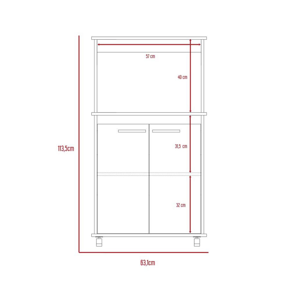 Mueble para Microondas TuHome Manchester Wengue 2 Puertas