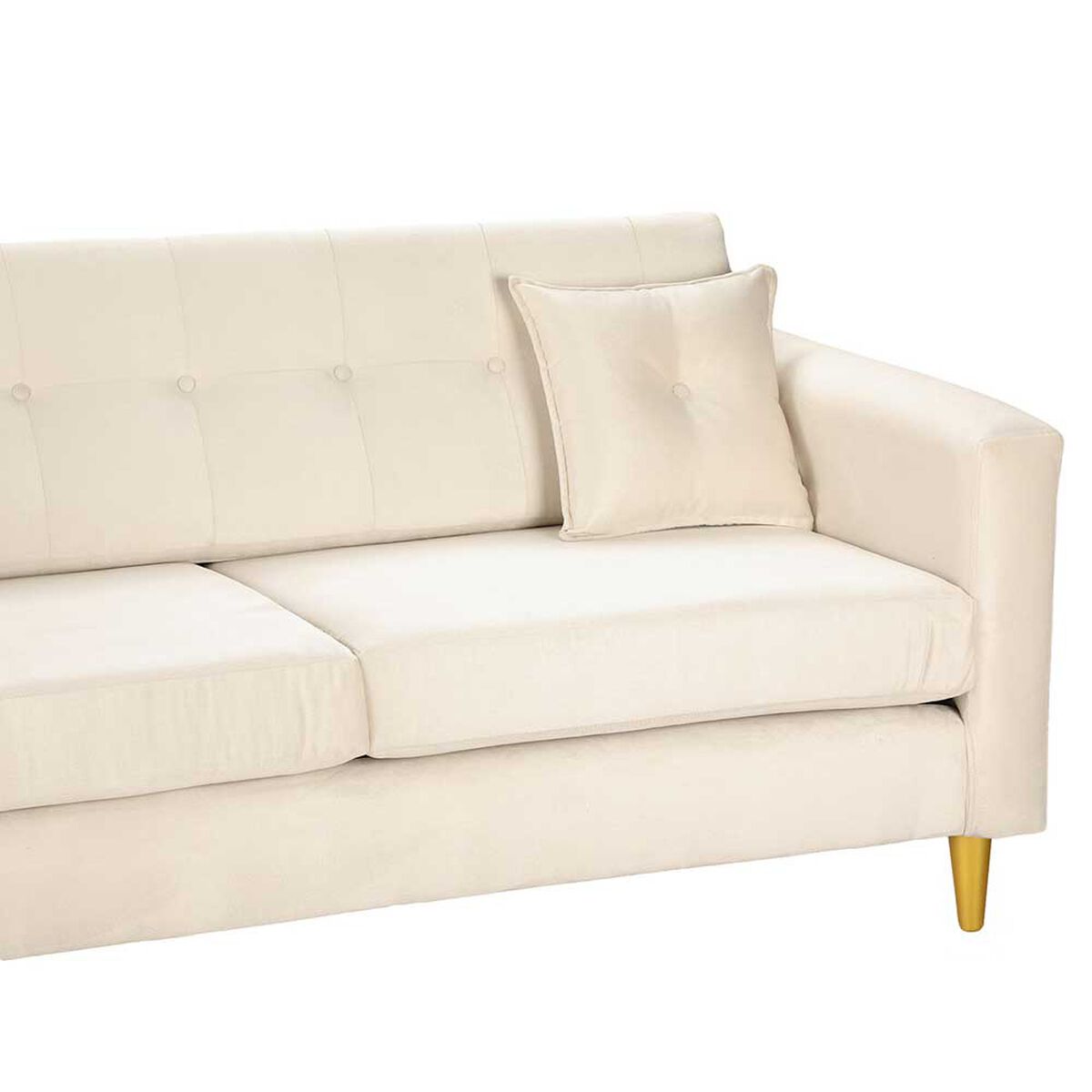 Juego de Living Bodevir New Retro Felpa 01 Sof&aacute; 3 Cuerpos + Dos Pouf 1 Cuerpo Crudo&nbsp;