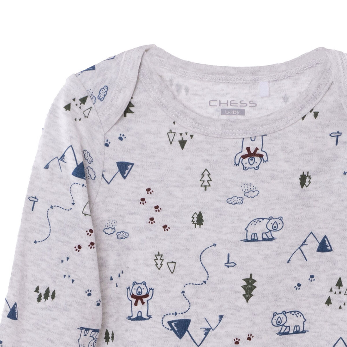 Pack 3 Unidades Body de Algod&oacute;n  Bebo Chess Baby