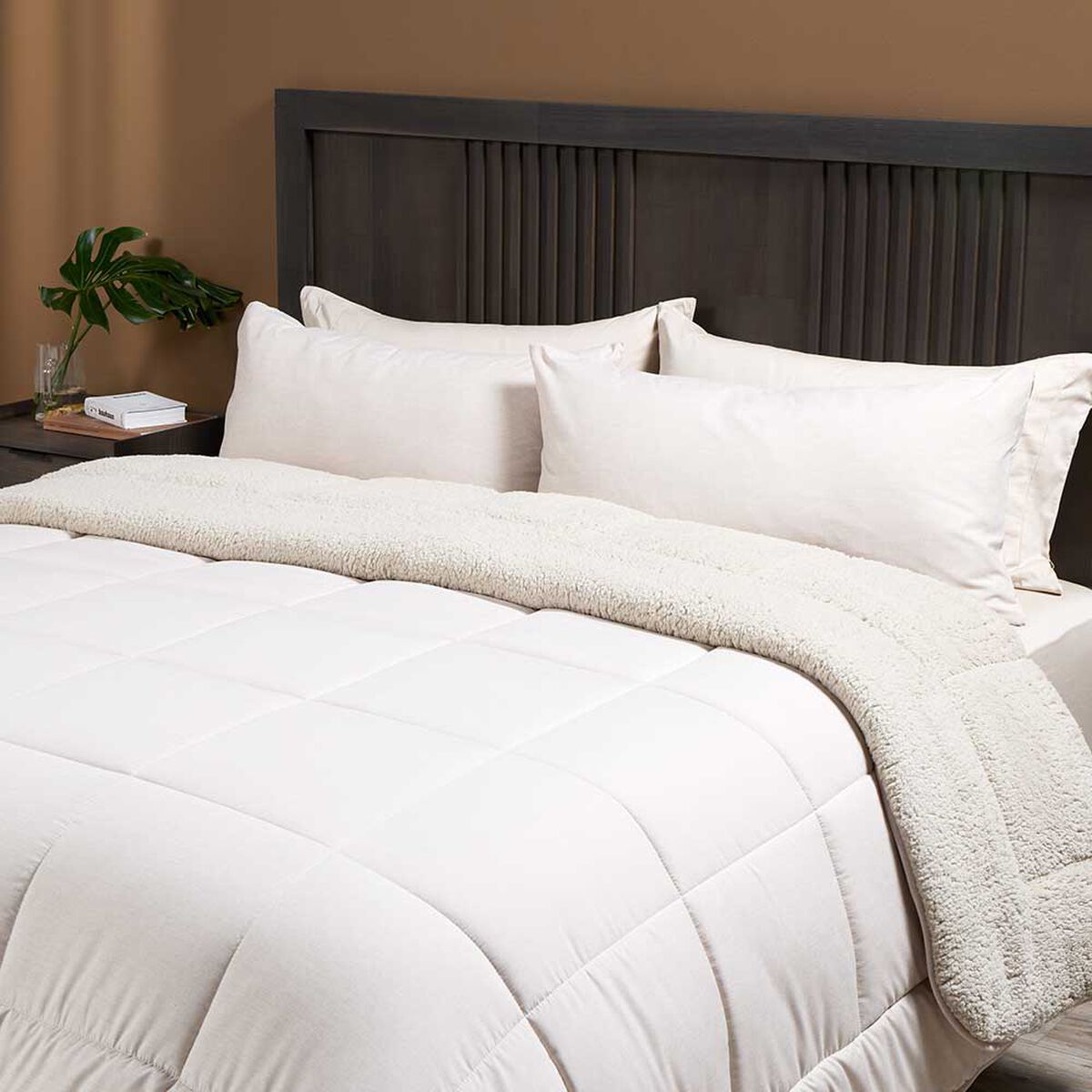 Plum&oacute;n Rosen 2 Plazas Sherpa Liso Beige