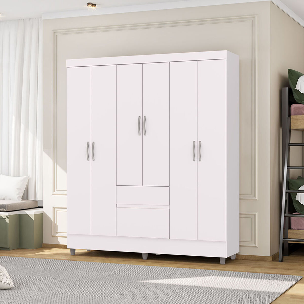Clóset Vekkahome Americano 6 Puertas 2 Cajones Blanco