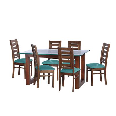 Juego de Comedor Latam Home Pamplona Oviedo 6 Sillas Velvet Chocolate