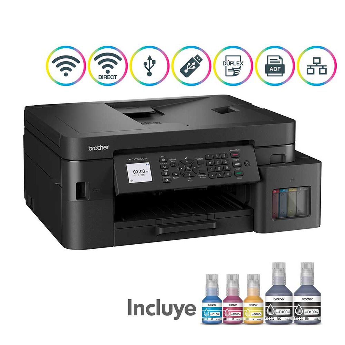 Multifuncional Brother Tinta Continua MFCT930DW Wifi, Fax, Dúplex y ADF