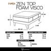 Cama Europea Latam Home 1 Plaza Zen Top Foam Visco Velvet Azul Petr&oacute;leo