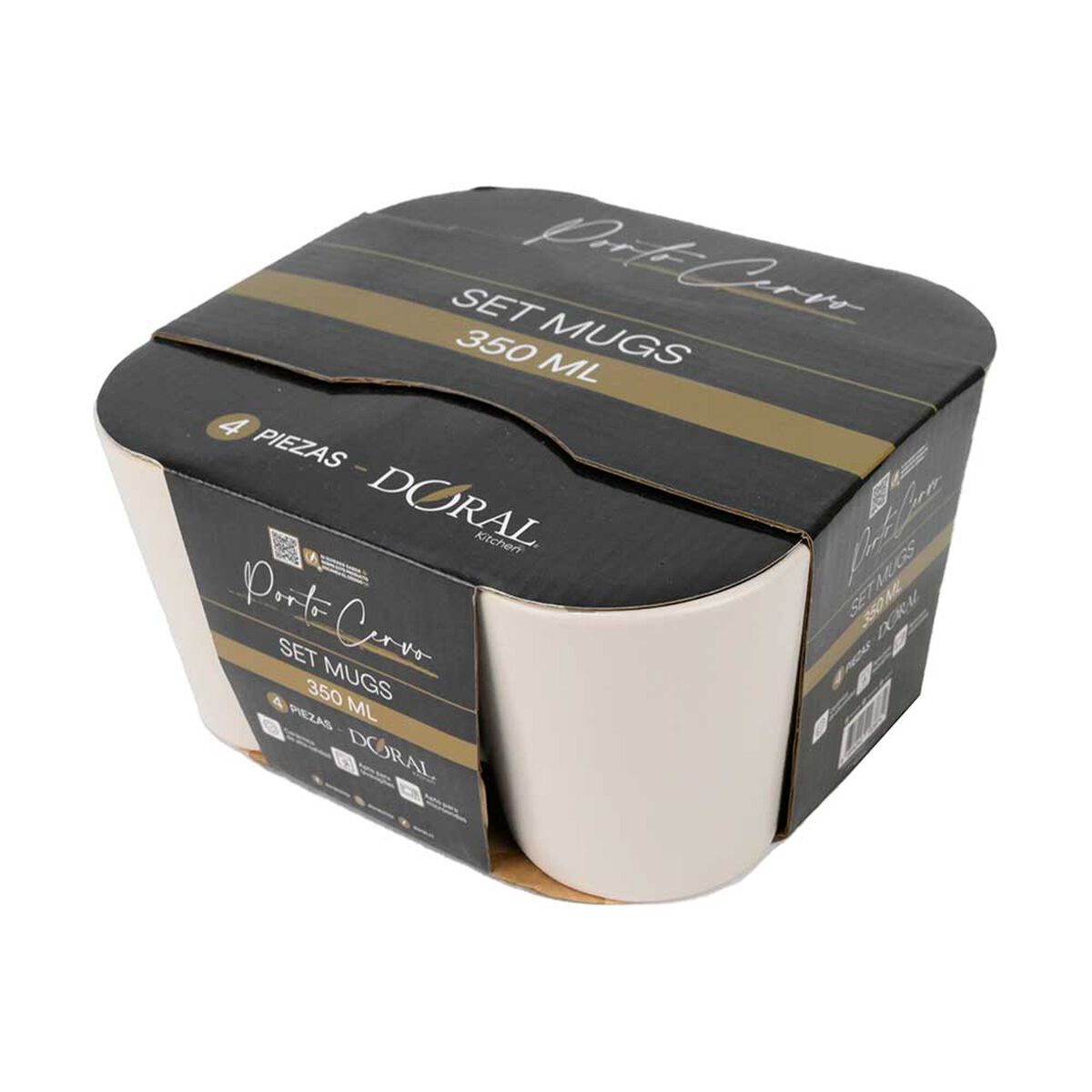 Set 4 Mugs Doral Porto Servo Blanco