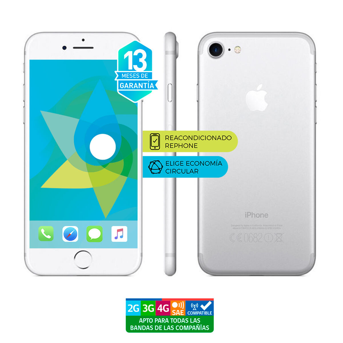 Celular Apple Iphone 7 128GB 4.7" Reacondicionado Plata Liberado