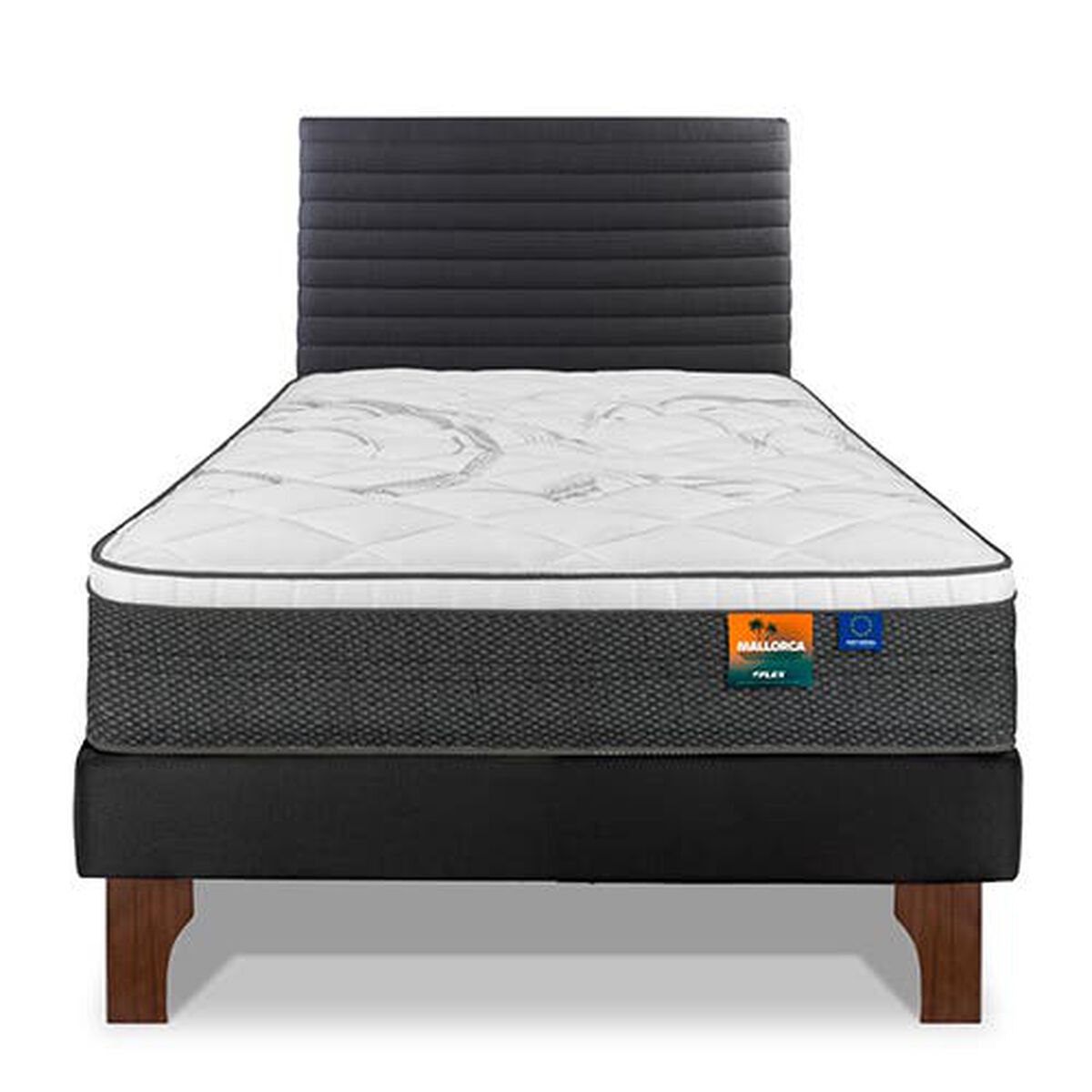 Cama Europea Flex 1,5 Plazas Mallorca + Respaldo Modern