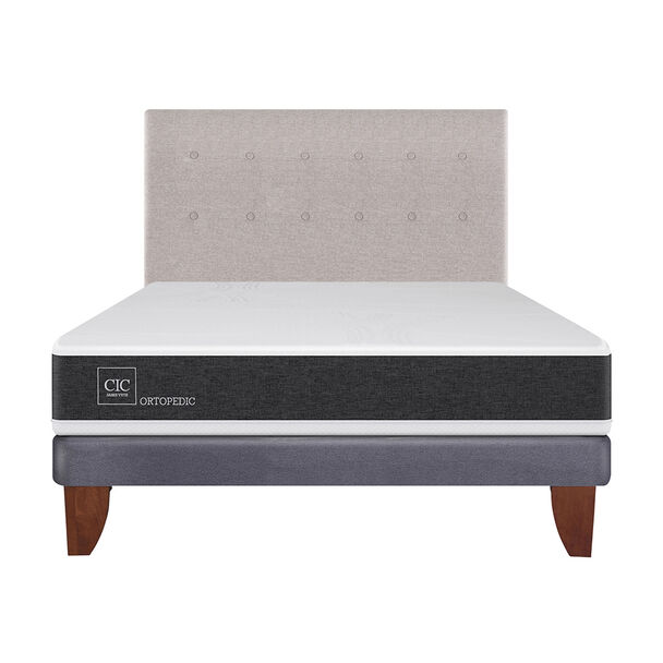 Cama Europea CIC 2 Plazas Ortopedic + Respaldo Tigris