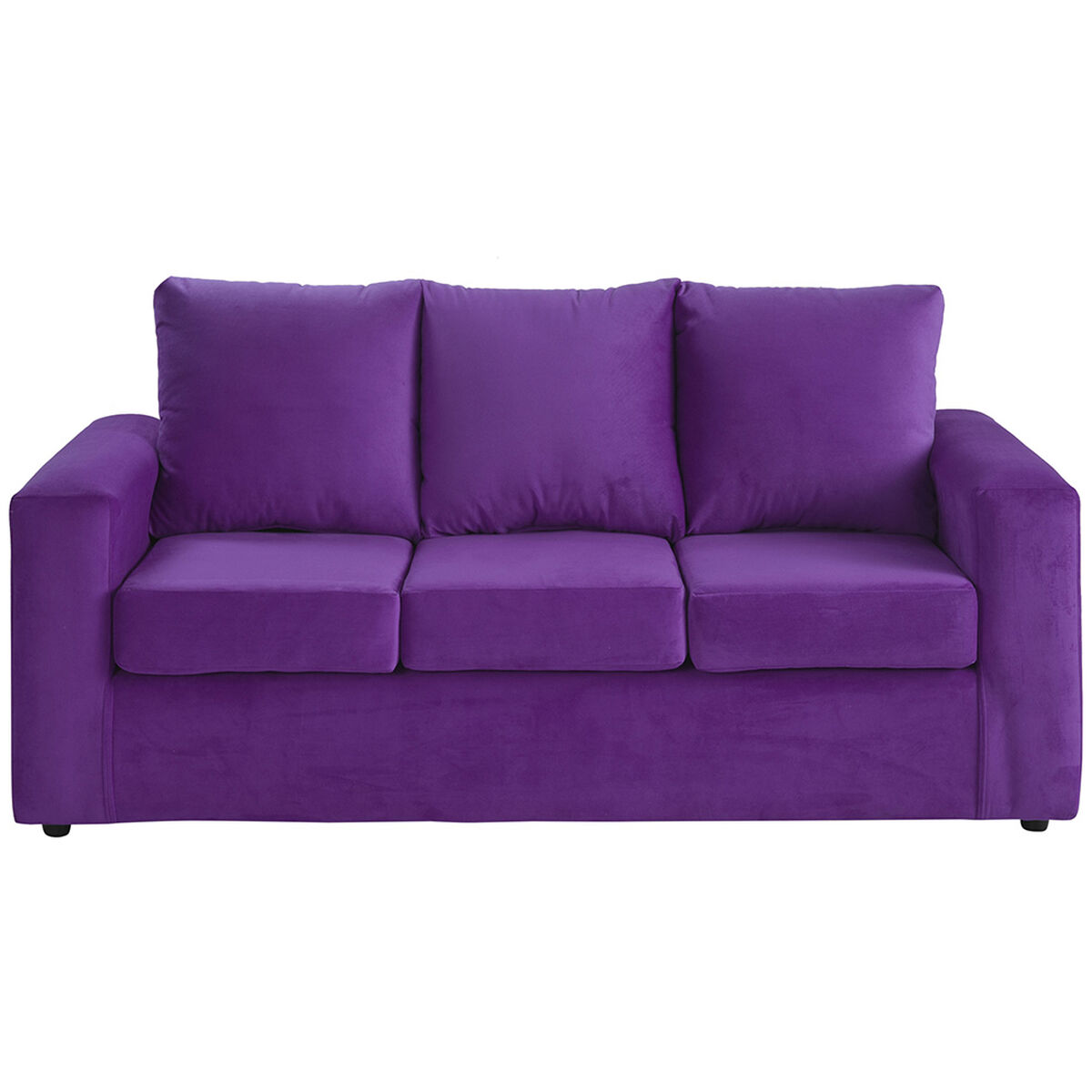 Sofá Felpa Bodevir Kendy 3 Cuerpos Morado