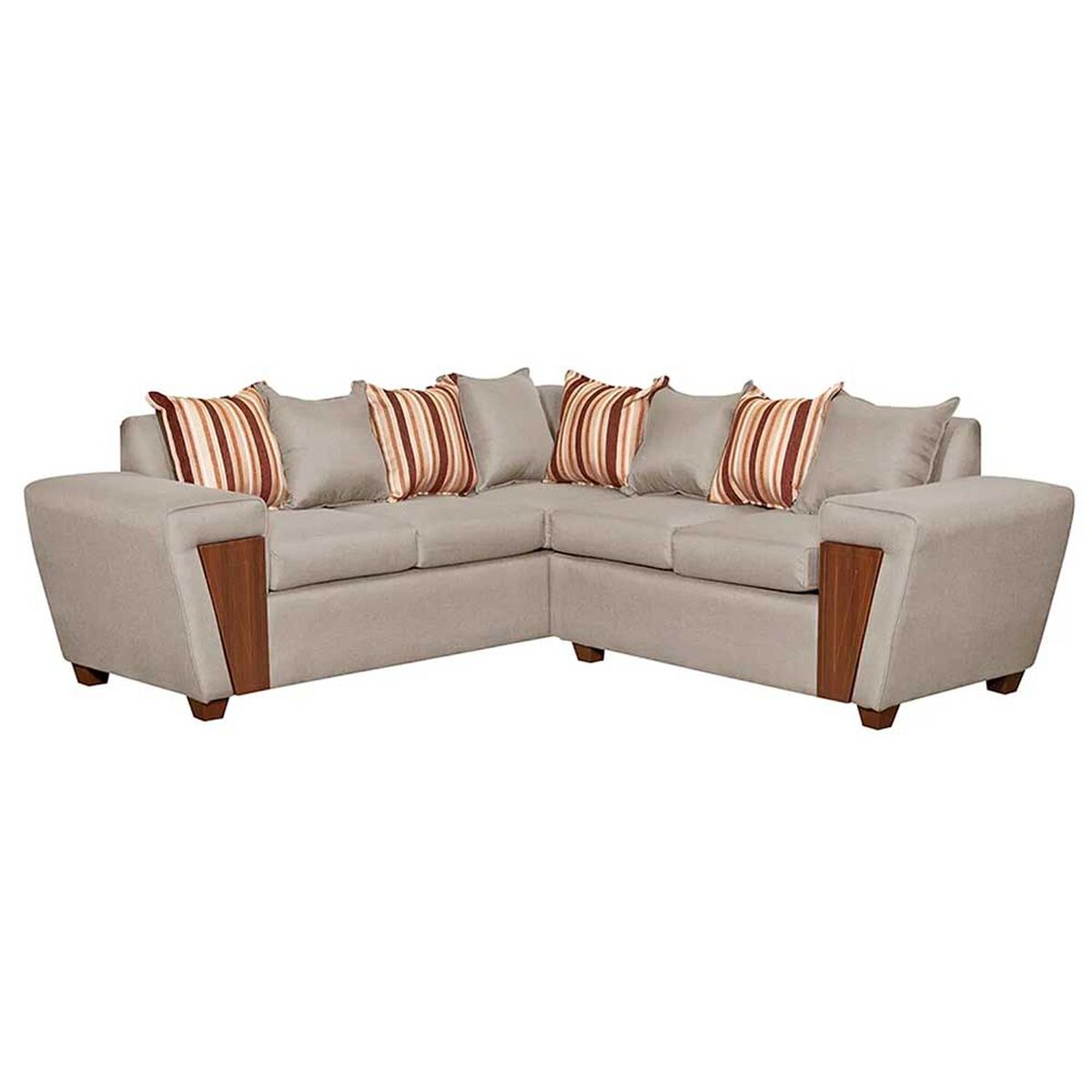 Sofá Seccional Ruzam Mobel Creta 5 Cuerpos Lino Beige