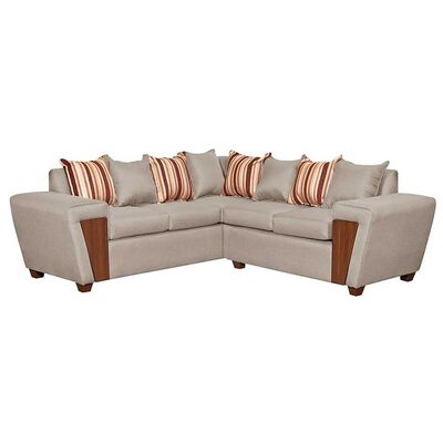 Sofá Seccional Ruzam Mobel Creta 5 Cuerpos Lino Beige