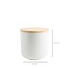 Contenedor Cerámica Hermético Tapa Madera Simplit S Blanco