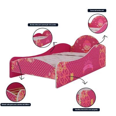 Imagen 2 del producto Cama Infantil Decocasa 1 Plaza Princesa Rosa