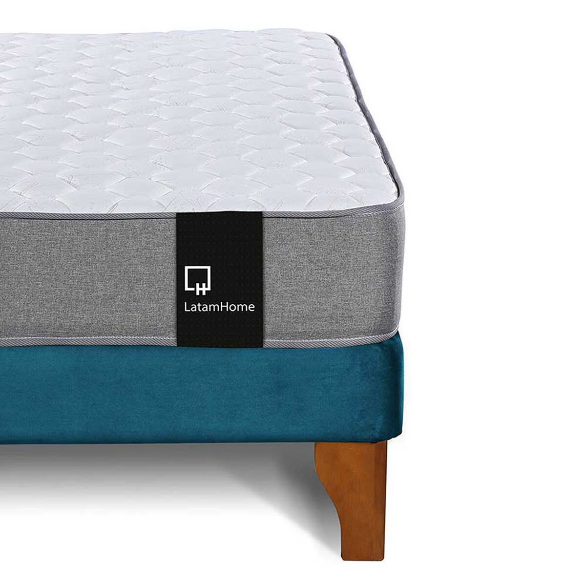 Cama Europea Latam Home 1,5 Plazas Zen Best Azul