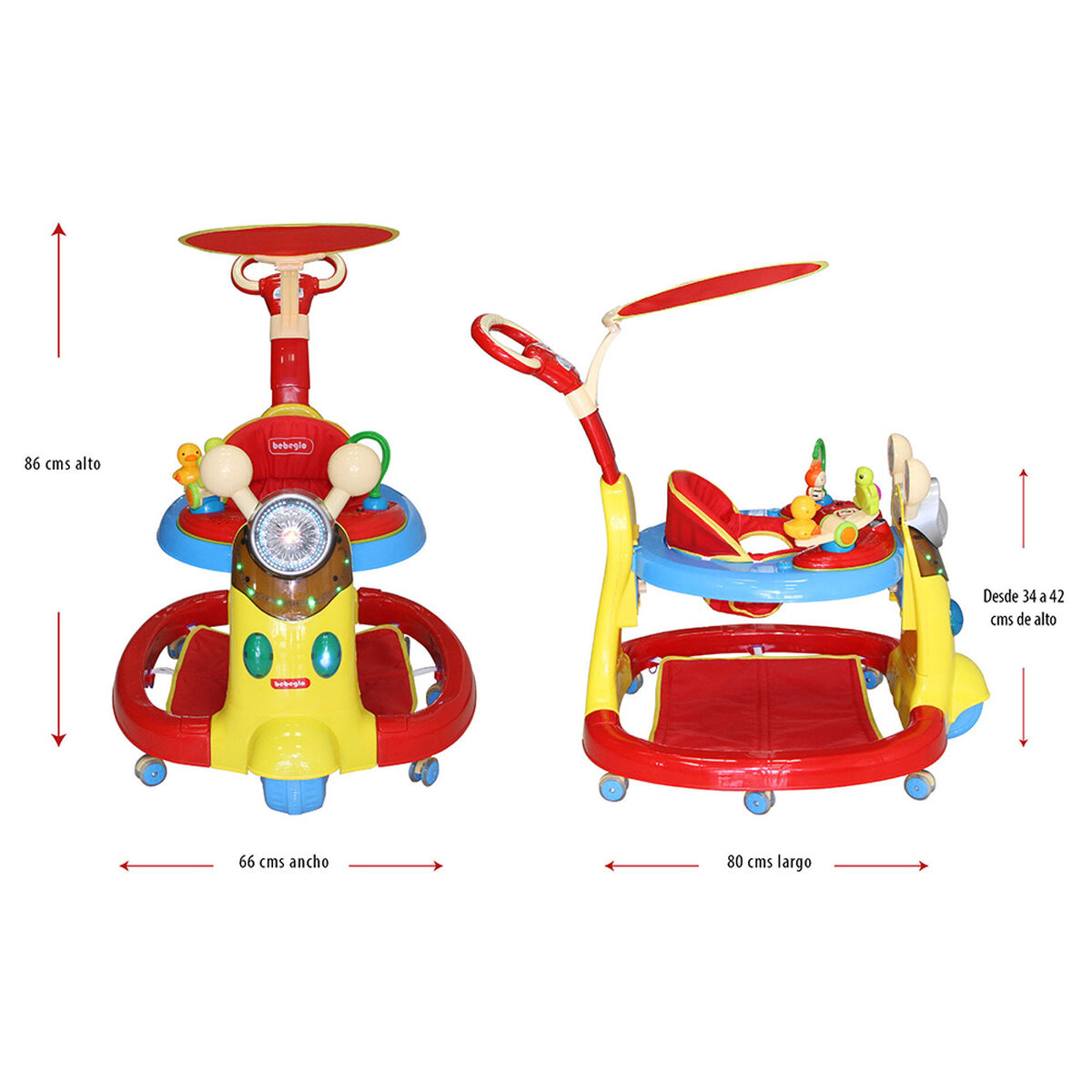 Andador Musical USB Bebeglo RS-210-3 Rojo