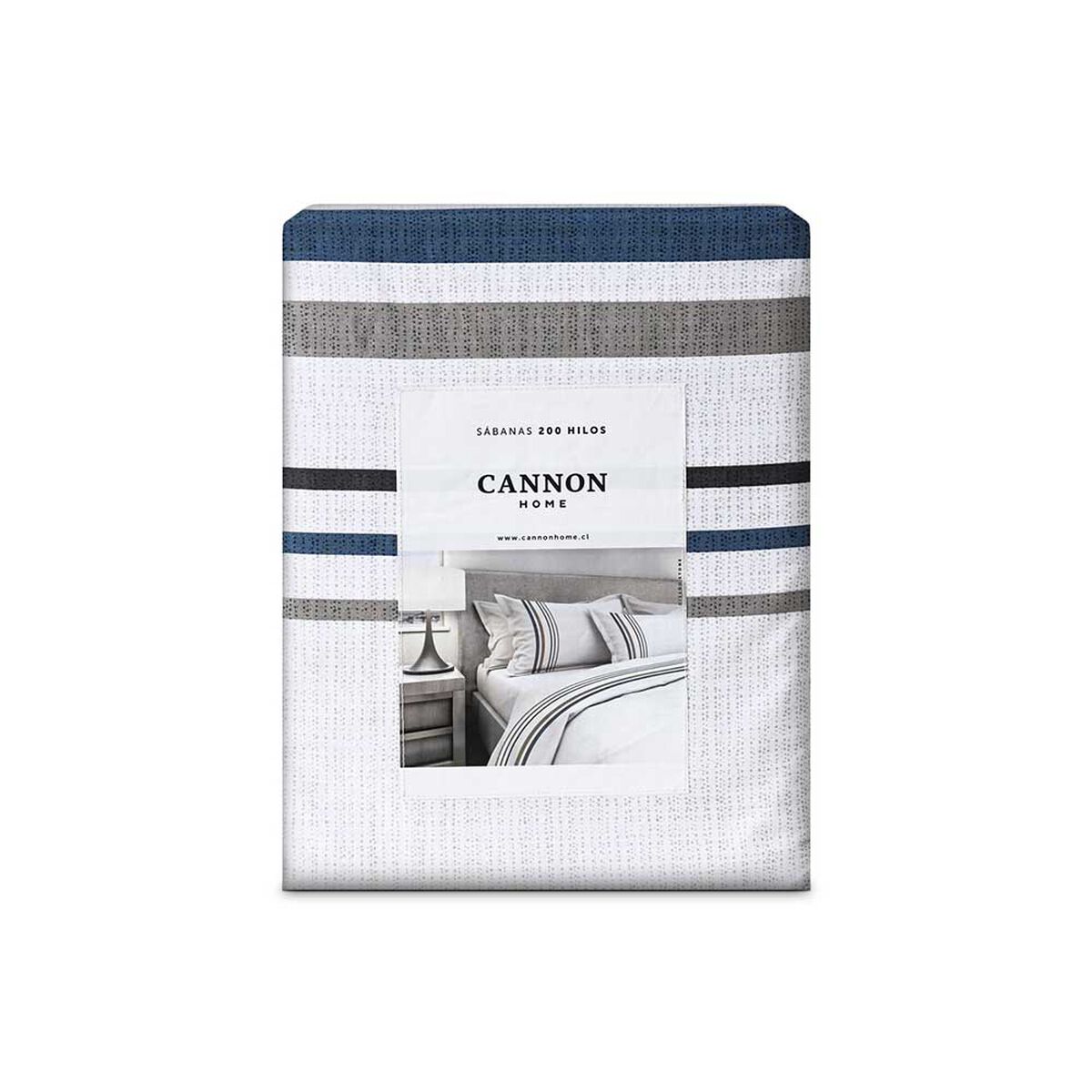 Juego de Sábanas Estampado Cannon 200 Hilos 1,5 Plazas Stone