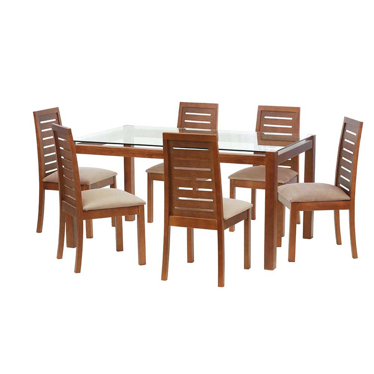 Juego de Comedor Latam Home Barcelona 6 Sillas Beige