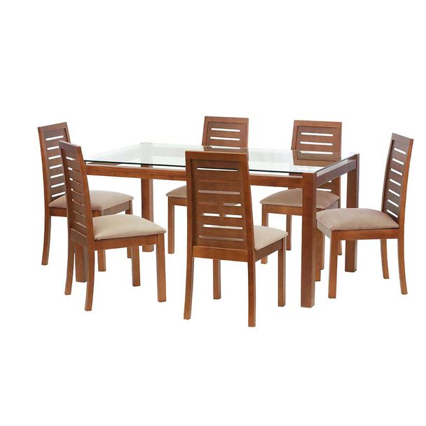 Juego de Comedor Latam Home Barcelona 6 Sillas Beige
