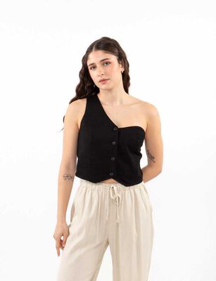 Imagen 1 del producto Blazer Gillete Lino Mujer Icono Negro, Oliva