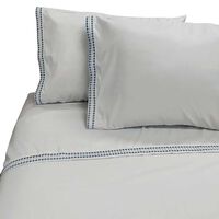 Juego de Sábanas Bordada Illusions Microfibra 2 Plazas Celeste